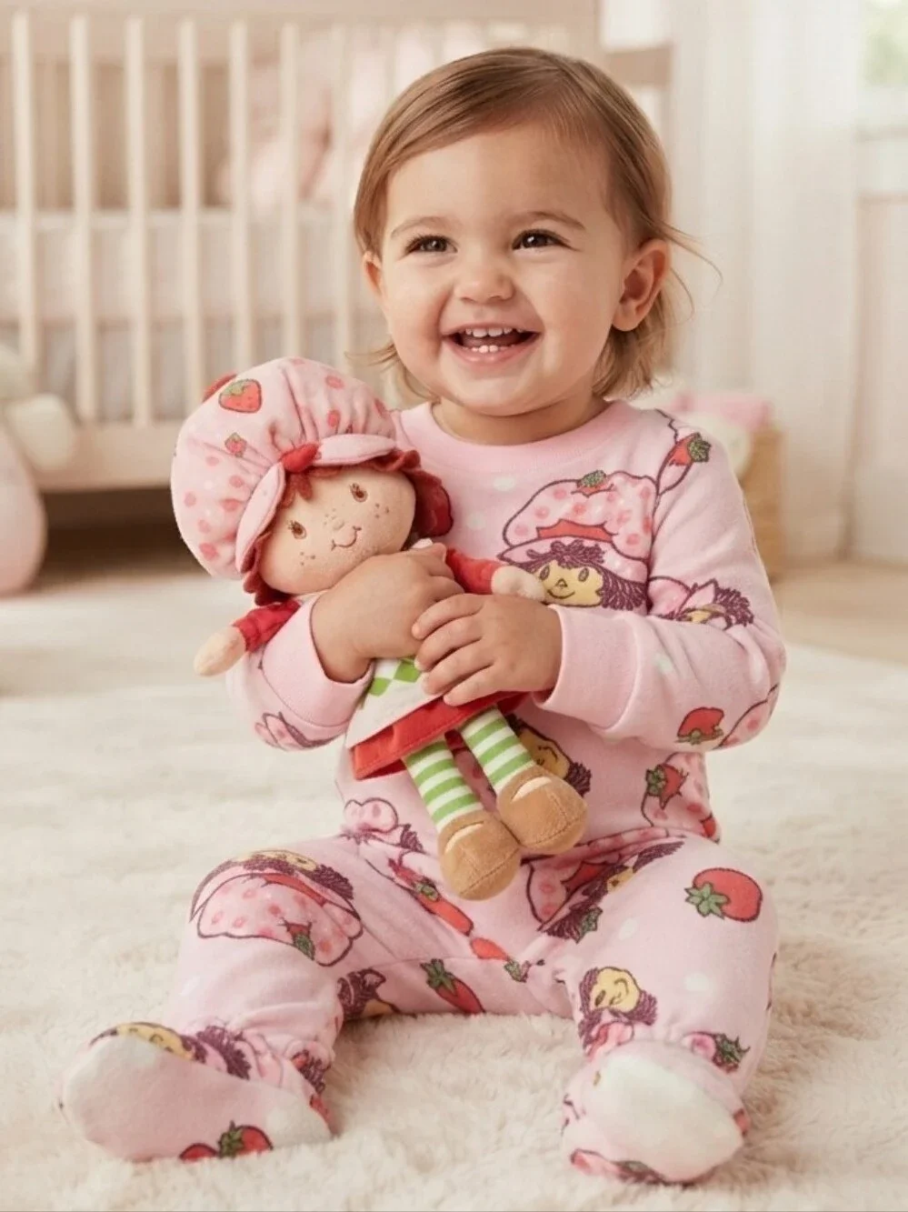 Strawberry Shortcake Toddler Girls' One Piece Sleeper with Long Sleeves